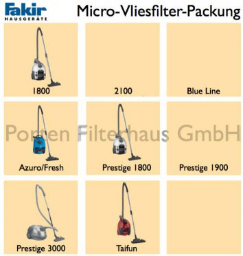 Fakir Micro-Vliesfilter-Packung Bestell-Nr. 2019805 